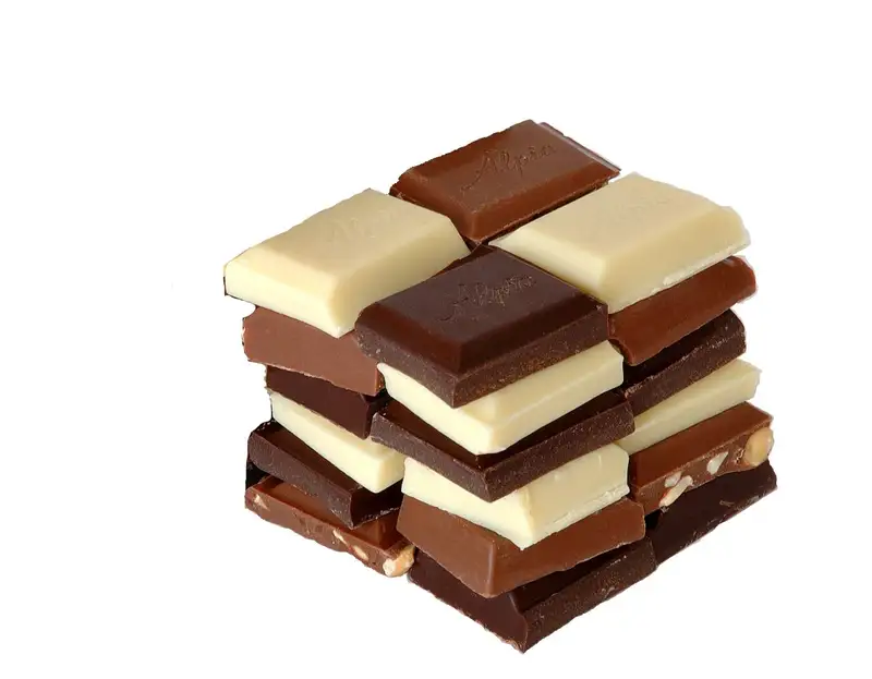 Tavoletta di cioccolato spezzata in più pezzi