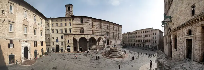 Panorama del centro storico di Perugia, sede del programma di Eurochocolate 2026